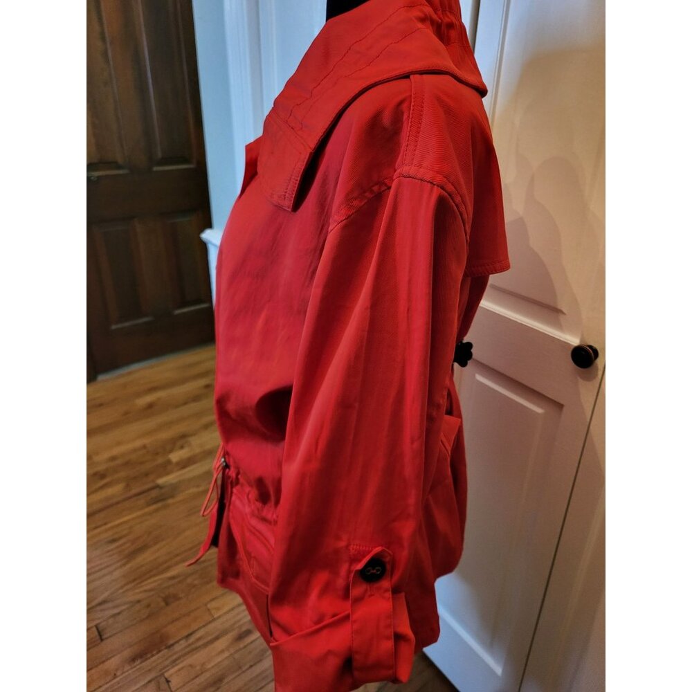 Ruby Rd Bright Coral Anorak Jacket 22 Drawstring Spring Lightweight Preppy - Picture 4 of 13